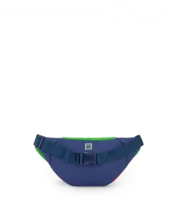 Riñonera para niño en azul marino con detalles en verde y rojo