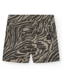 Short par aniña en verde con bolsillos y cintura elástica