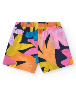 Short para niña estampado con cintura elástica y cordón de ajuste