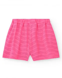 Short para niña multicolor con estampado tropical y cintura elástica