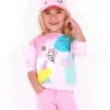Sudadera para niña multicolor con frases y dibujos creativos
