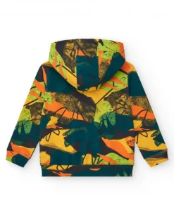 Sudadera para niño en amarillo con capucha y cremallera