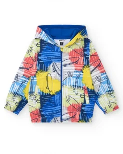 Sudadera para niño en azul con capucha y cierre frontal