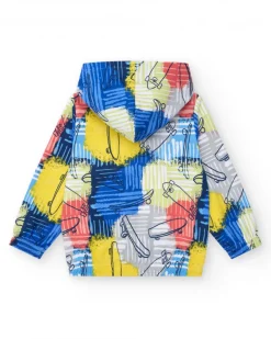 Sudadera para niño en azul con capucha y cierre frontal