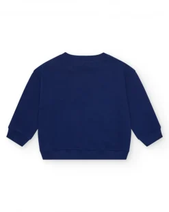 Sudadera para niño en azul marino con aletas 3D