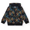 Sudadera para niño en negro con capucha y cremallera
