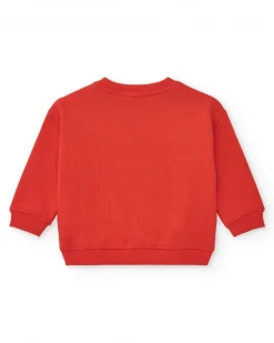 Sudadera roja para niño con león y orejas en 3D