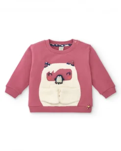 Sudadera rosa con diseño de oso polar para niña de la colección Freezy