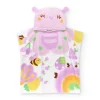 Toalla-poncho para niña color lila con estampado