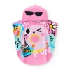Toalla-poncho para niña en rosa con donut y gafas