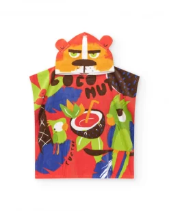 Toalla-poncho para niño con capucha de animal