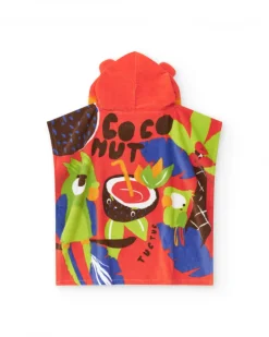 Toalla-poncho para niño con capucha de animal