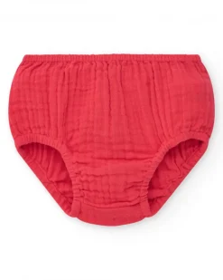 Vestido blanco de cuadros rojos con culetín rojo a juego