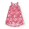 Vestido de tirantes para niña con corazones en rojo y blanco