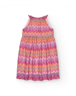Vestido para niña con estampado multicolor y tirantes ajustables