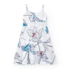 Vestido para niña en blanco con tirantes y estampado floral