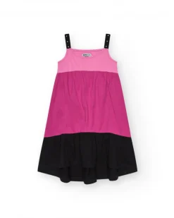 Vestido para niña en rosa sin mangas y tachuelas