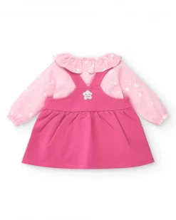 Vestido para niña en rosa con tirantes de conejo colección Glitter Tales